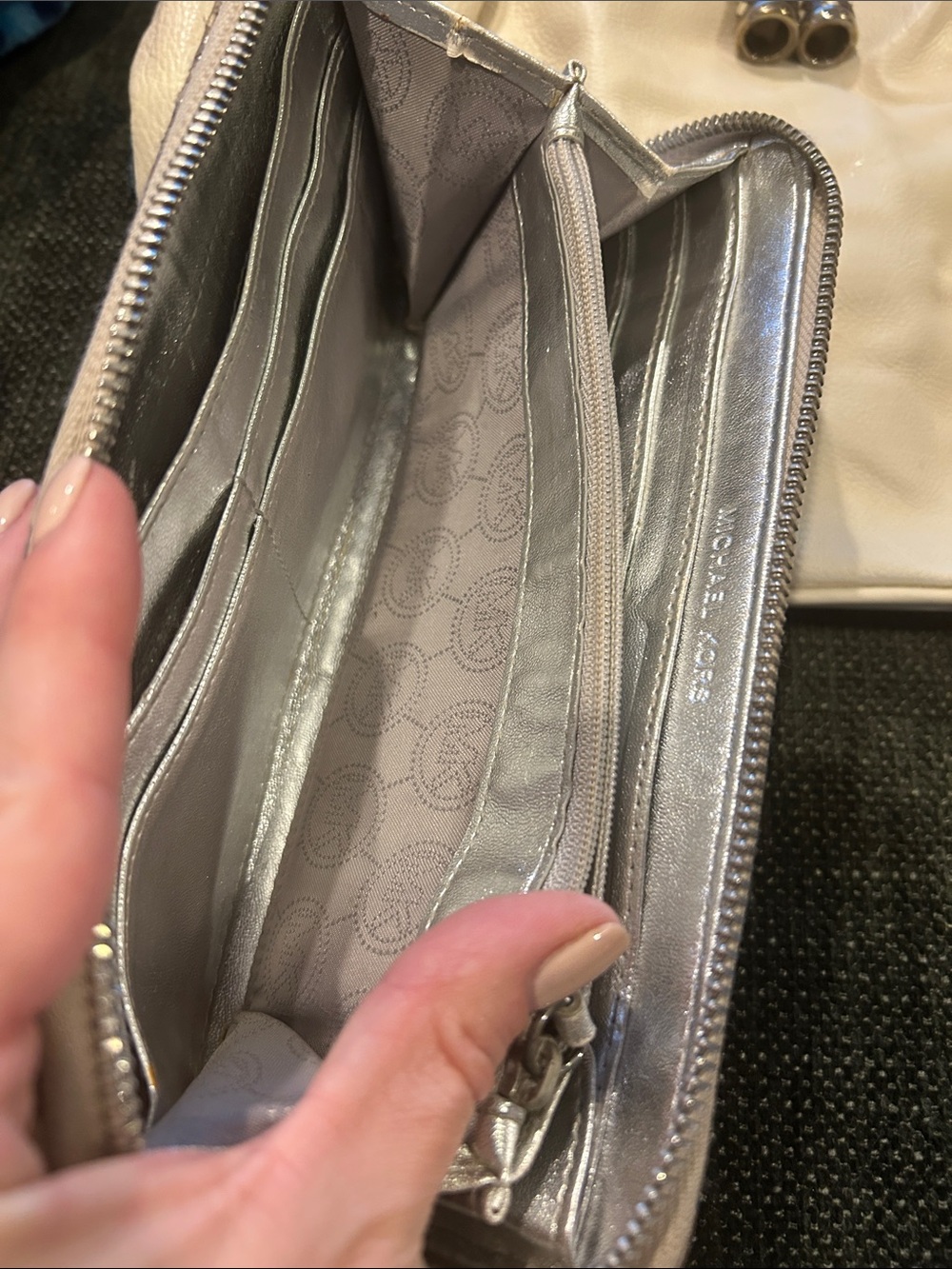 Michael Kors Neutral Snakeskin-Print Zip Wallet - Picture 4 of 7